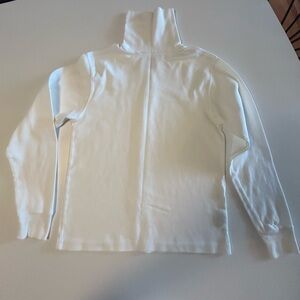 White Cotton Turtleneck by Meister Sport Knits, Long Sleeve, Sz S